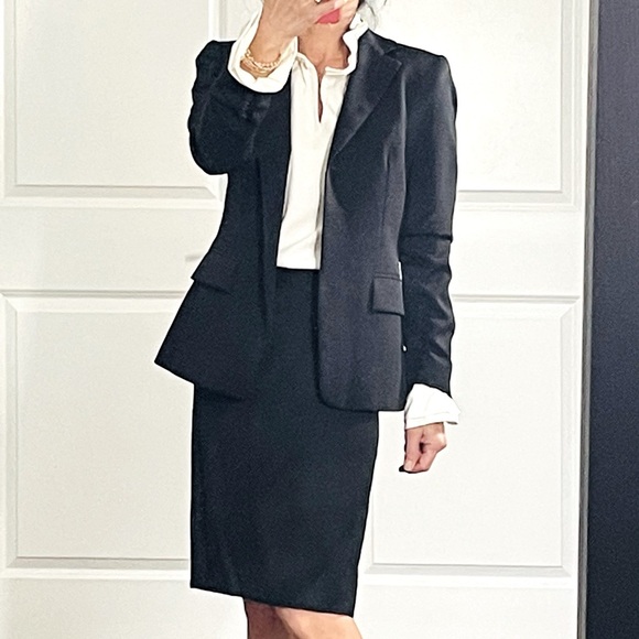 J Crew Black Wool Jacket and Skirt Set - Picture 2 of 15